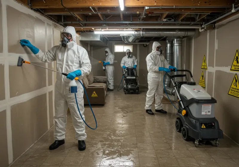 Basement Moisture Removal and Structural Drying process in Mason County, TX